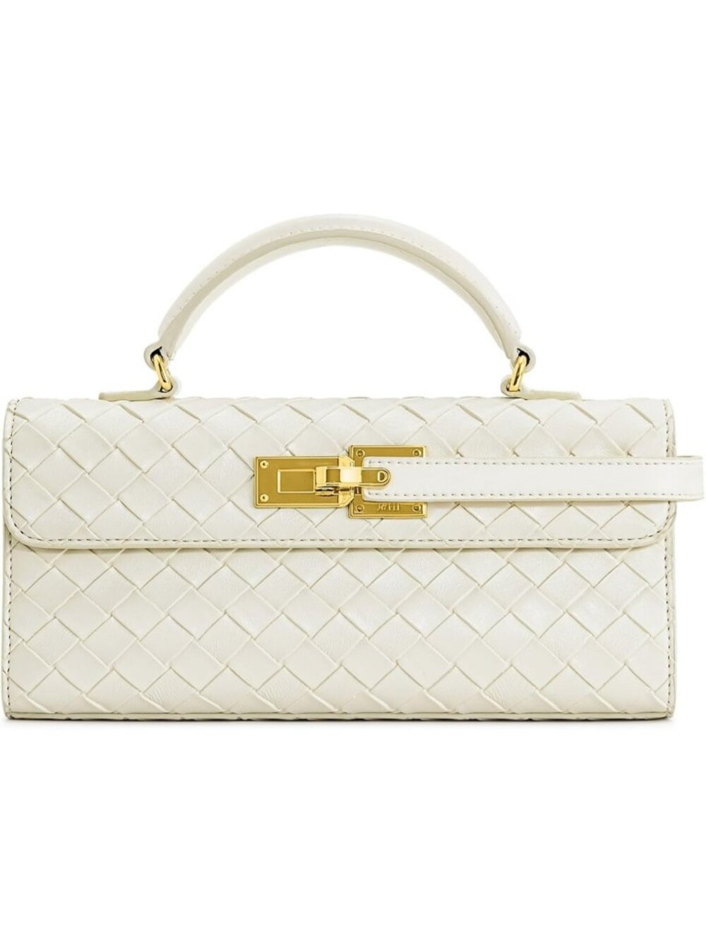Women's White Keyla Top Handle Stylish Purse Structured Handbag Shoulder Bag